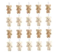 Xweptuy Stuffed Animal Keychain 20Pcs Cute Blush Teddy Bear Plush Keychain Small Teddy Bear Ornaments Soft Tiny Bulk for Birthday, Valentine's Day, Party Favor, DIY Crafts #·