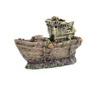 Xweptuy Wreck Fishing Aquarium Décor Mini Rustic and Vintage Look Shipwreck Eco-Friendly Resin Fish Tank Boat Ornament Aquarium Decorations #1