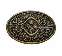 Xwest Celtic Knot Oval Belt Buckle, Zinc Alloy, Bronze, 1.5 inch, Finished, Snap, Adult