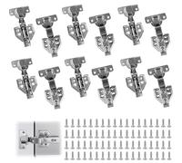 XWGKLN 12 PCS Kitchen Cupboard Hinges: Detachable Soft Close Cabinet Hinges with Screws, Full Overlay Wardrobe Door Hinges for Bathroom Bedroom Dining Room (12)