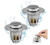 XWGKLN 2 PCS Sink Plug Replacement: Bathroom Pop Up Sink Plugs for 34-40mm Drain Holes, Basin Plug for Wash Basin