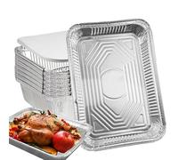 XWGKLN 20 Pack Large Aluminium Foil Trays with Lids - 31x21x5cm/2000ml Family Size Foil Trays with Lids for Oven Use, Food Storage, BBQ, Roasting and Baking