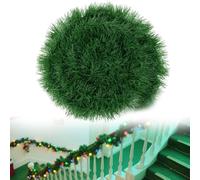 XWGKLN 50ft/15m Green Christmas Garland, Outdoor Artificial Christmas Decorations for Trees, Mantlepiece, Wall and Home Decoration