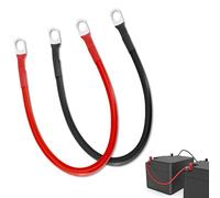 XWGKLN 5AWG Battery Cable 12V: 2PCS 50CM Car Battery Leads, 16mm² Pure Copper M8 Red and Black Inverter Cable for Truck, Motorcycle, Solar, RV, Marine