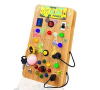 XWGKLN Dinosaur Busy Board for Toddler - Montessori Sensory Toys with 15 LED Light & 9 Light Switches Travel Toys for 1 2 3+ Year Old Boys Girls Educational Learning Activity Board for Kids