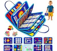 XWGKLN Montessori Busy Board for Toddlers 1 2 3 4 Years Old, Sensory Educational Busy Book Learning Activities Toy for Fine Motor Skills Offers Preschool Educational Gift for Boys & Girls