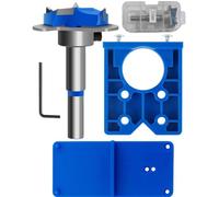XWHLXY 35mm Hinge Jig Drill Bits Sets Door Hinge Hole Saw Cutter Concealed Hinge Jig,Cabinet Door Installation Tool w/Guide Plate & Forstner Bit,Professional Drilling Template for Cabinetry
