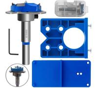 XWHLXY 35mm Hinge Jig Drill Bits Sets w/Guide Plate & Forstner Bit