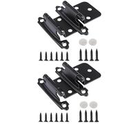 XWHLXY 4Pcs 1/2" Overlay Cabinet Hinges,Matte Black | Semi-Concealed Face Mount, With Screws, For Kitchen Cupboards & RV Cabinets, 1.5mm Steel