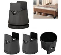 XWHLXY Adjustable Bed Risers 2.36-3.15 Inch, 4Pcs Heavy Duty Bed Leg Extenders with Non-Slip Screw Clamps, Furniture Raise Blocks for Bed, Desk, Table(Black)