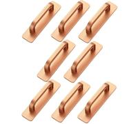 XWHLXY Self Adhesive Handles,Adhesive Door Pull Handle,Stick on Handles,Plastic Stick Handle,Trace Free,No Drill,for Cabinet,Closet,Drawer,Glass Sliding,Window,Shower Door (8, Gold, 10 x 2.5 x 3cm)