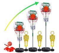 Xwin 120cm Adjustable Basketball Hoop Stand - Outdoor Basketball Hoop Garden Toys Set with Ball, Pump, Dummy Defenders and Cones - Sports Kit for Kids Age 3+ Years