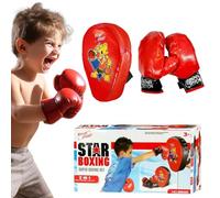 Xwin 2-in-1 Kids Boxing Gloves and Punch Pad Set - Soft Training Gloves with Adjustable Pad - Safe Indoor Fitness and Play Boxing Toy - Sports Activity Gift for Boys and Girls Ages 3+ Years
