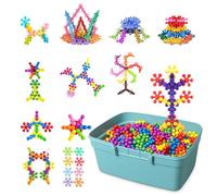 Xwin 600 Pcs STEM Building Toys 3D Construction Learning Stacking Toy for Kids Educational Building Blocks for Toddlers Preschool Educational Interlocking Disc Gift