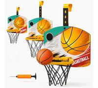 Xwin Adjustable Kids Basketball Hoop Set for Door & Wall - Indoor Mini Basketball Backboard with Ball, Pump, and Suction Cups - Portable Over the Door Basketball Toy for 3+ Years Ages Children Gift