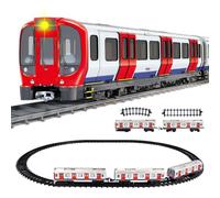 Xwin Electric Train Set for Kids - 17 PCs London Train Toy with Carriages, Realistic Lights & Sounds Battery Operated Underground Tube London Railway Model Gift Set for Children 3+ Years