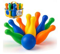 Xwin Kids Bowling Set - 10-Pin Indoor and Outdoor Skittle Set with 2 Balls - Colourful Lightweight Plastic Bowling Toy for Toddlers and Children - Fun Skill-Building Playset for Ages 3+ Years