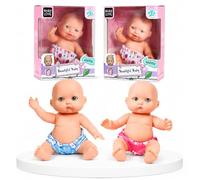 Xwin Mini Baby Dolls Set of 2 - 4 Inch Small Posable Realistic Reborn Style Dolls with Removable Clothes - Collectible Pocket Dolls Sensory Toy for Toddlers Boys & Girls