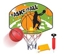 Xwin Mini Basketball Hoop Set - 34CM Wall Mounted Basketball Hoop with Over-Door Backboard, Self-Adhesive Hook, Ball abd Pump - Indoor abd Outdoor Basketball Toy Game for Kids Ages 3+ Years