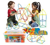 xwin sportseries 1000 PCs Straw Connectors Building Kit, Build Your Own Colourful Structures, Educational STEM Construction Set, Imaginative Engineering Building Gift Playset for Children 3+ Years