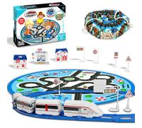 Xwin Sportseries 27PCS Electric Express Train Set for Kids - Interactive High-Speed Train with Track, Tunnel, Blue Bag, Blue Carpet Mat & Accessories - Ideal Educational Toy for Boys & Girls Ages 3+"