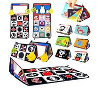 xwin sportseries 3 in 1 Kids Tummy Time Non Slip Play Mat With Folding Mirror, Comfortable Cushion Foam Floor & Teether Toys Colorful Animal Pendants with Sound Making Toys for Babies upto 12 Months