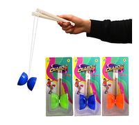 xwin sportseries 3X Mini Diabolos with Wooden Sticks, Diabolo Set for Kids Fun Play Game, Juggling Toy for Fitness and Tricks, Traditional Diabolo (Pack of 3 Random Colors)