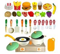 Xwin Sportseries 41 PCs Toy Kitchen Accessories for Kids & Prentend Play Food Set with Fruit & Veggies Cooking Set, Role Play Food Cutting Toy, Educational Utensils Gift Set for Children Ages 3+