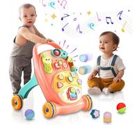 Xwin Sportseries Baby Walker for Activate First Steps, Enhance & Development Baby Walking, Pusher Walker with Shapes, Pretend Play Gift for 6 Months, 1, 2 & 3 Year Old, Boys & Girls (Pink Color)