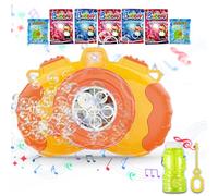 Xwin Sportseries Camera-Shaped Bubble Maker Toy for Kids - High-Performance Automatic Bubble Machine, Non-Toxic Materials, and 5 Extra Bubble Solutions for Indoor & Outdoor Fun for Ages 3+
