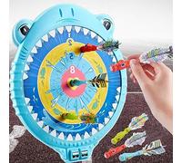 xwin sportseries Cute Shark Shaped Magnetic Dart Board Set with 3 Darts, Plastic Hanging Wall Dartboard for Boys, Board Game Toy for Kids, Party Supplies Shark for Girls, Dart Board Set for Children