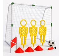 Xwin SportSeries Foldable Football Goal Set with Pump, Net, Cones, and Large Mannequins Outdoor Summer Toy for Garden, Backyard, or Beach - Ideal for Skill Practice, Dribbling, Passing & Shooting