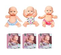 xwin sportseries Kids 3pcs Baby Doll Set Soft Body Vinyl Mini Dolls for Boys & Girls 4 Inch Realistic Playset Birthday Gift for Toddlers & Children