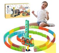 xwin sportseries Kids Domino Train Toy Set Domino Blocks Train Set Age 3+ for Children Realistic Sound & Light Train for Boys & Girls Automatic Electric Train Game Toddlers Gift
