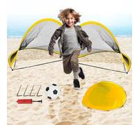 Xwin Sportseries Kids Football Nets Foldable Football Goals Net Children Training Goal Post with Sports Accessories Cones Mannequins Air Pump Outdoor Ball Pop Up Soccer Net for Garden Backyard Toys