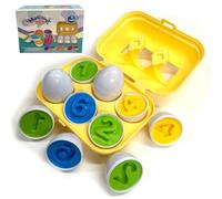 Xwin Sportseries Kids Matching Eggs Numbers Matching Puzzle Educational Learning Toy for Children Montessori Fun for Baby Toys Puzzle Sensory Eggs with Storage Box Gift 6pcs for Toddlers