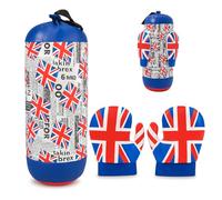 xwin sportseries Kids Punching Bag and Gloves Set, 16.5" Hanging Boxing Bag Toy For Indoor Outdoor Sports Toy for Boys & Girls Fun Fitness Training Equipment Boxing Gloves & Pads Children Ages 3+