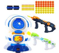 xwin sportseries Kids Shooting Dart Game Toys, Shooting Practice Target Game for Kids Blaster Gun with 26 Foam Dart Bullets and Rotating Spinning Target with Music, Children Training Shooting Game