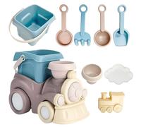 xwin sportseries Kids Train Beach Toy Set Outdoor Summer Sand Play Toy Age 3+ for Children Includes Toy Beach Bucket Mini Cloud Mould Durable Train Rake & Bonus Tool Kit Boys & Girls