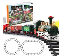 Xwin Sportseries Kids Train Set, 12Pcs Train Carriage Set - Illuminated Electric Locomotive with Cargo and Passenger Cars, Compatible with Major Railway Tracks, Sounds and Lights for Kids 3+ Years