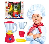 Xwin Sportseries Toy Juicer Mixer for Kids, Pretend Play Kitchen Appliances Set with Realistic Lights & Sounds, Educational Role Play Gift Toy for Kids 3+ Years