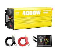 XWJNE 4000W Pure Sine Wave Power Inverter, 24V DC to 120V AC Converter with LCD Display and Remote Control for Home, RV, Truck, Off Grid Solar Power