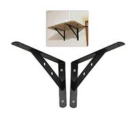 XWJOYW Shelve Bracket Heavy-duty, Wall-mounted Triangular Shelf Bracket, Durable Metal Floating Shelving Bracket, Diy Open Shelf Supports for Bathroom/kitchen/garden, 2 Pieces,Black-20x30cm/7.9 * 11