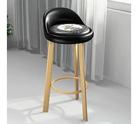 XWJOYW Wooden High Counter Stool,27 Inch High Anti-Slip Bar Stool Round Barstool Modern Height Stool Comfortable Seat for Kitchen Counter Bar,Pattern B,High 70cm(27inch)