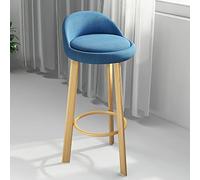 XWJOYW Wooden High Counter Stool,27 Inch High Anti-Slip Bar Stool Round Barstool Modern Height Stool Comfortable Seat for Kitchen Counter Bar,Blue,High 70cm(27inch)