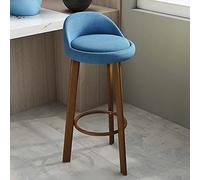 XWJOYW Wooden High Counter Stool,27 Inch High Anti-Slip Bar Stool Round Barstool Modern Height Stool Comfortable Seat for Kitchen Counter Bar,Blue A,High 70cm(27inch)