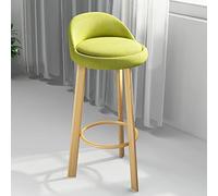 XWJOYW Wooden High Counter Stool,27 Inch High Anti-Slip Bar Stool Round Barstool Modern Height Stool Comfortable Seat for Kitchen Counter Bar,Green,High 70cm(27inch)