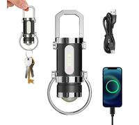 XWLEYW 500LM Mini Keyring Torch Rechargeable, Torches LED Super Bright Keychain Flashlight, Waterproof Pocket Torch with 8 Modes for Hiking, Camping, Emergency (Black)