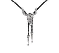 XWLEYW Mens Leather Necklace - Adjustable Braided Bolo Tie for Men, Vintage Cowboy Leather Necklace Cord Style, Western Rodeo Cowboy Accessories, Unisex Wild West Theme Gift