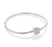 XWN 925 Silver Bracelet for Women, Pandora Moments Series Snake Chain Bracelet, Compatible with Pandora Charms, an Ideal Jewelry Gift for Women.(Cat's paw 17CM)